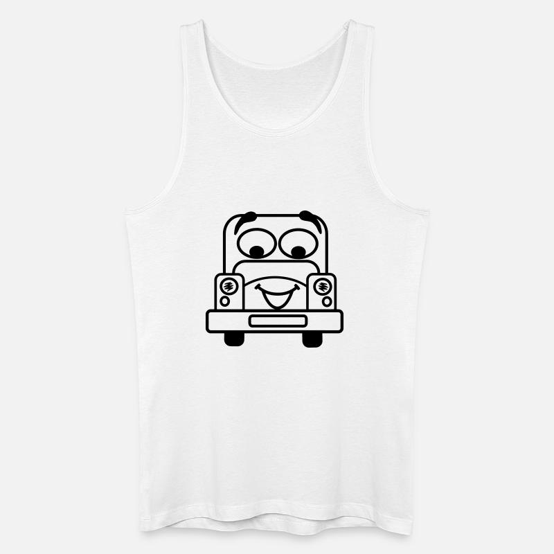 Fröhliches Auto mit transparentem Gesicht - Männer Bio Tank Top - Weiß