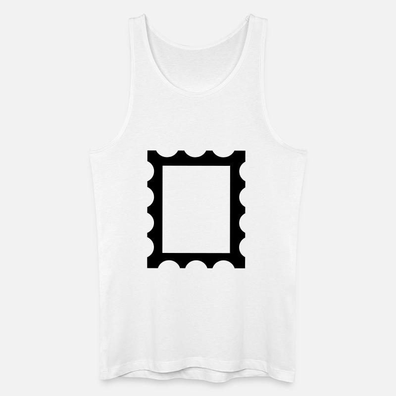 Stempelkonturrahmen - Männer Bio Tank Top - Weiß
