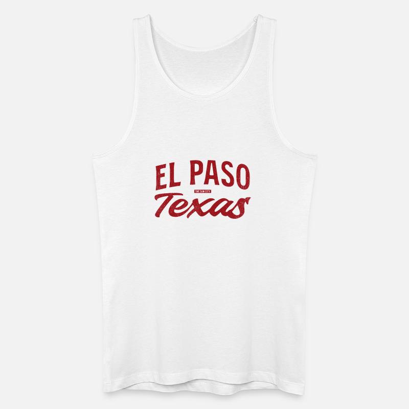 El Paso Texas Retro Script - Männer Bio Tank Top - Weiß