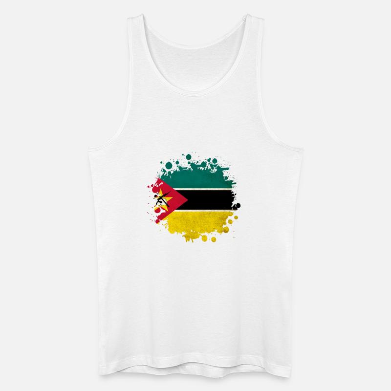 Mosambik Klecks Flaggen Design - Männer Bio Tank Top - Weiß