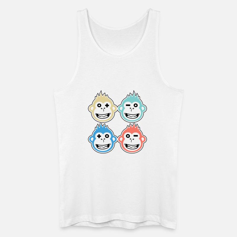 4 glückliche Affen - Männer Bio Tank Top - Weiß