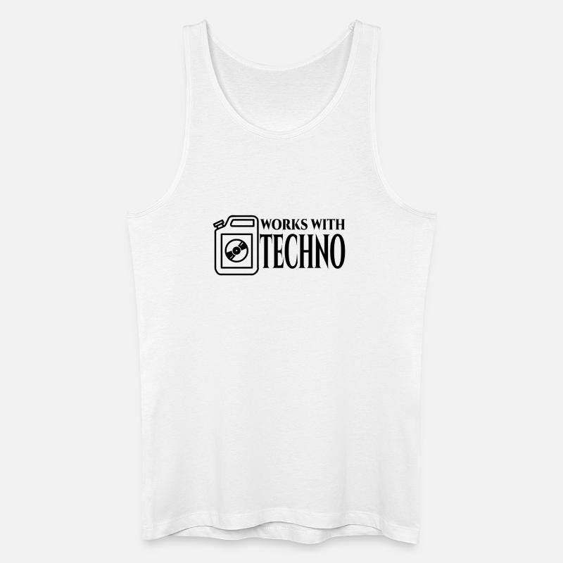 Techno - Männer Bio Tank Top - Weiß