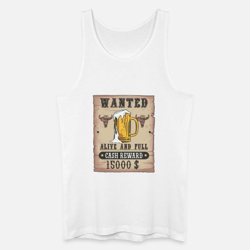 Bier Wanted lustiges Biertrinker Design - Männer Bio Tank Top - Weiß