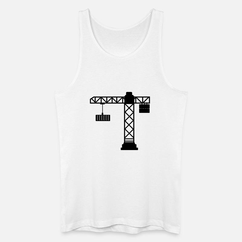 Kran mit Seecontainer - Männer Bio Tank Top - Weiß