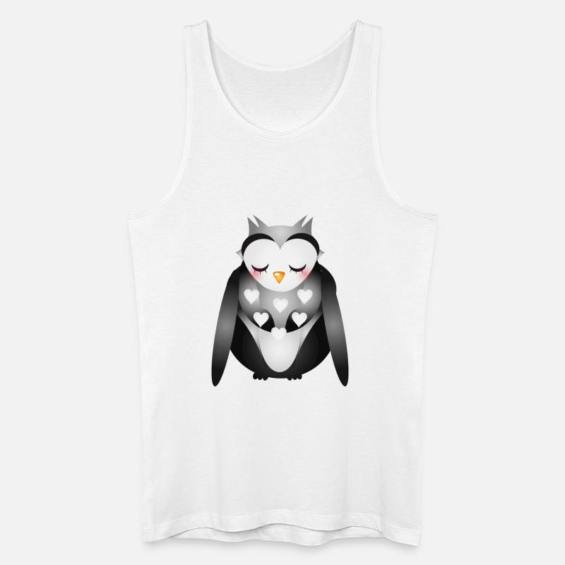 niedliche verträumte Eule - Männer Bio Tank Top - Weiß