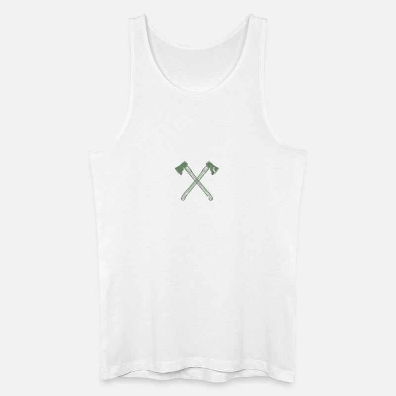 Axt gekreuzte Äxte - Männer Bio Tank Top - Weiß