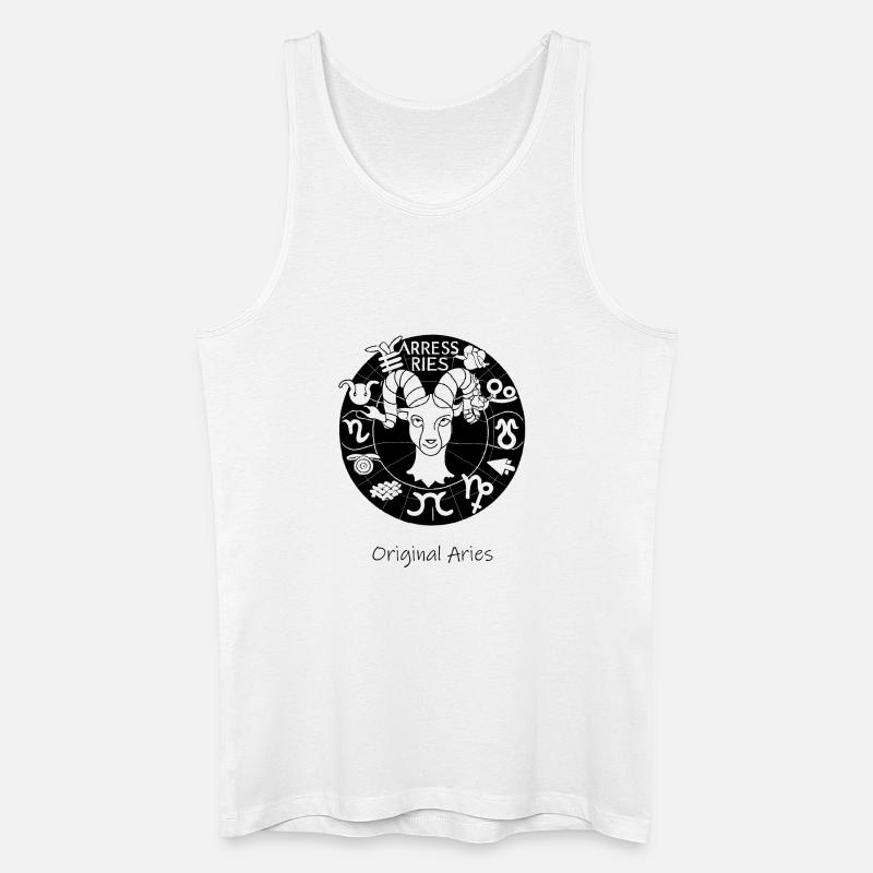 Sternzeichen Widder 001 schwarz - Männer Bio Tank Top - Weiß