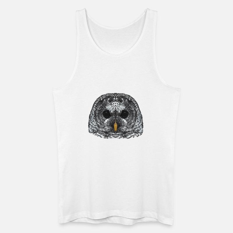 eulengesicht, schneeeulenkopf - Männer Bio Tank Top - Weiß