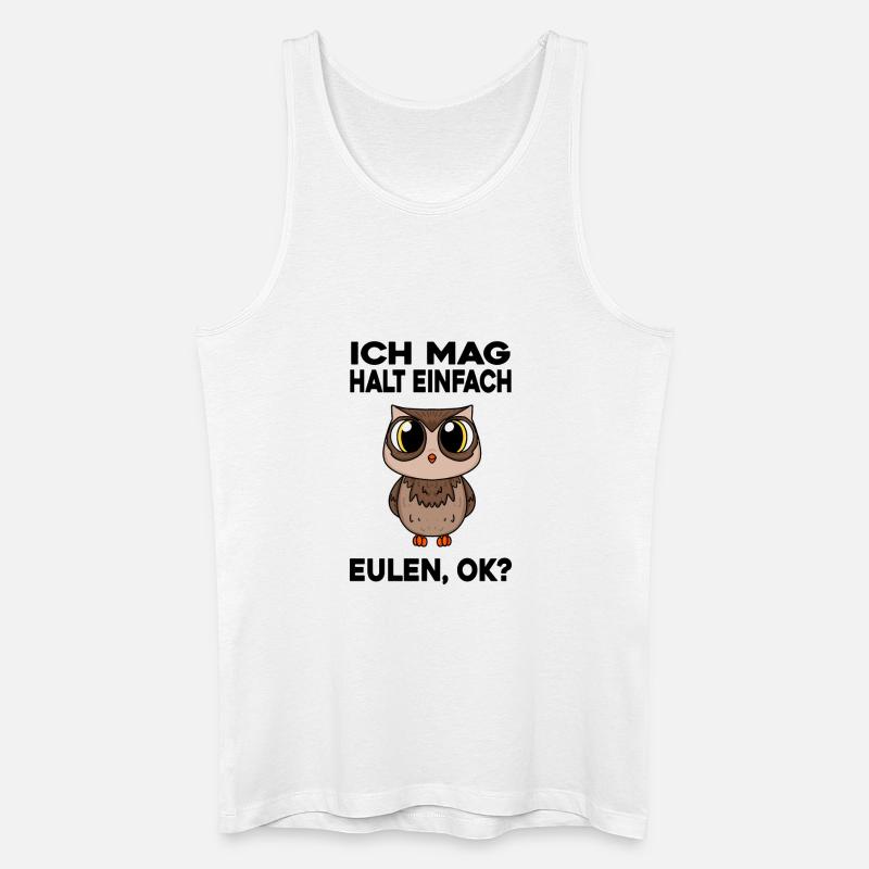 Eule - Männer Bio Tank Top - Weiß
