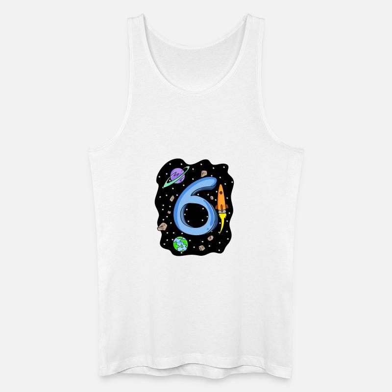 6 Jahre alt Junge Astronaut - Männer Bio Tank Top - Weiß
