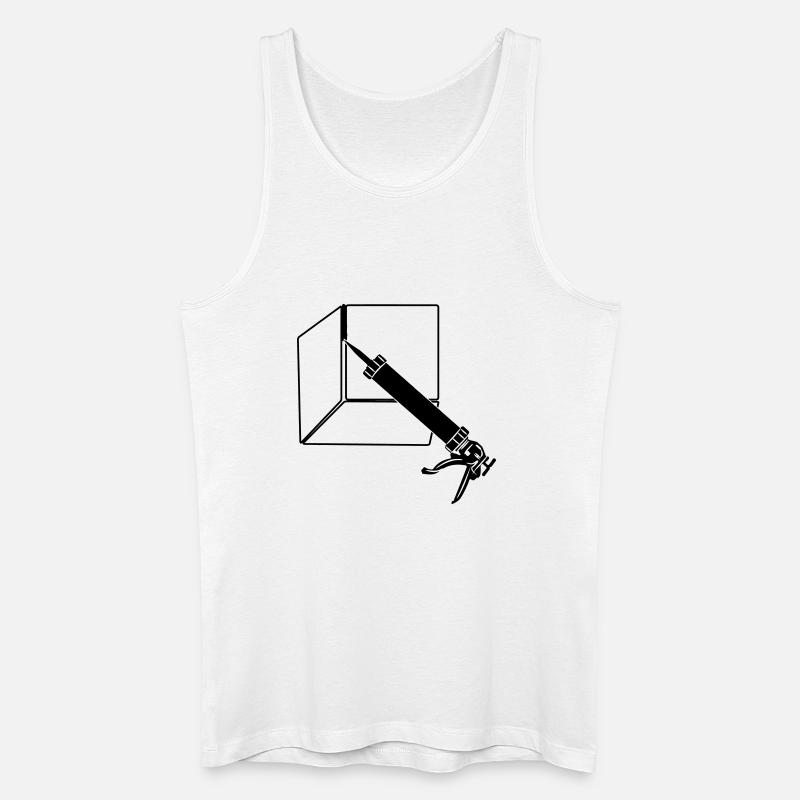 Abdichtungsspritze mit Fliesen - Männer Bio Tank Top - Weiß