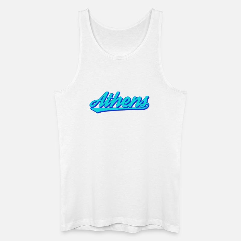 Athens Retro Script - Männer Bio Tank Top - Weiß