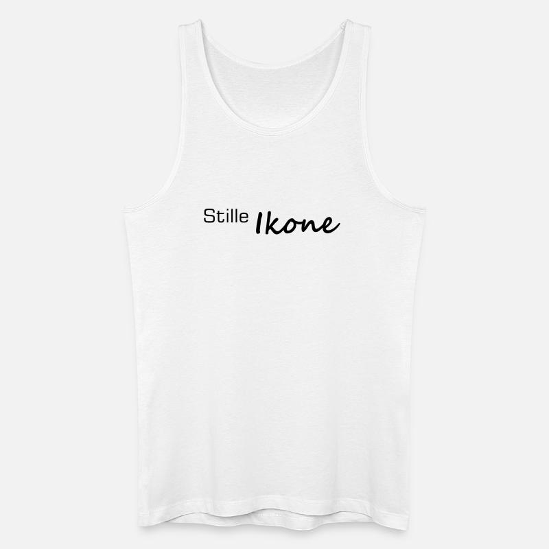 Stille Ikone Handlettered Schriftzug - Männer Bio Tank Top - Weiß