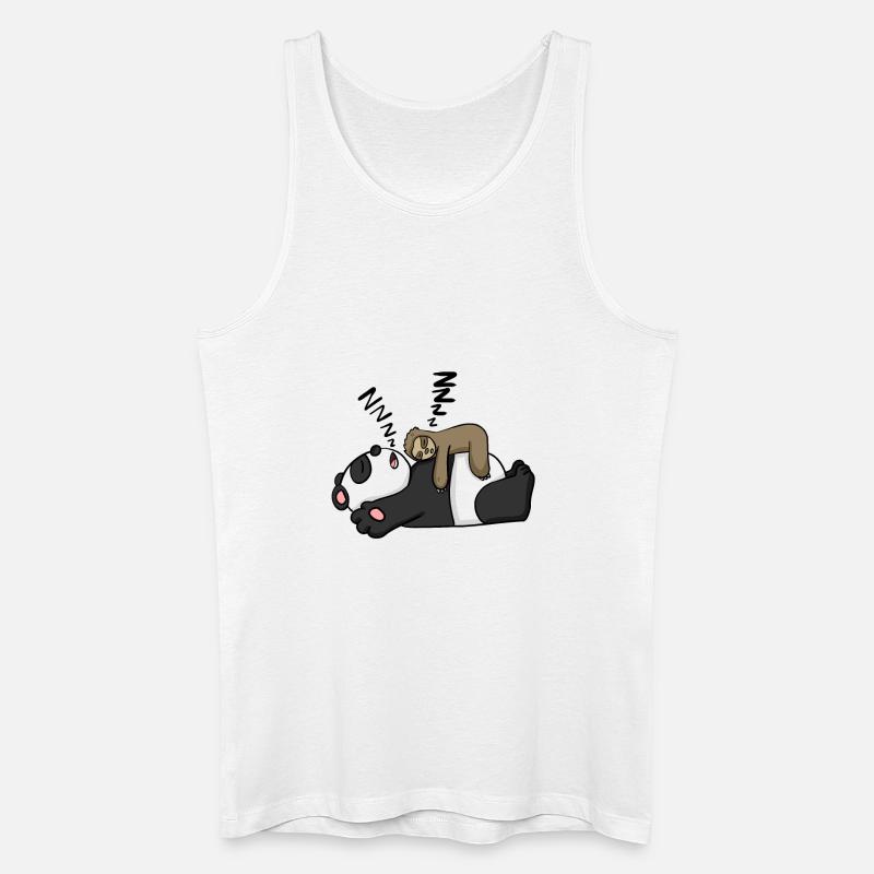 Faultier und Panda - Männer Bio Tank Top - Weiß