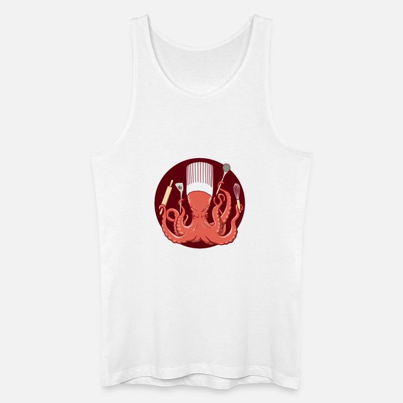 Octopus Chef de Cuisine - Männer Bio Tank Top - Weiß