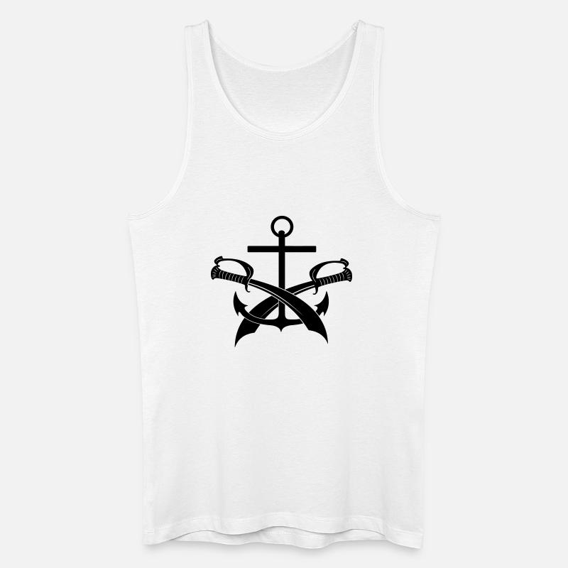 Anker und zwei Schwerter - Männer Bio Tank Top - Weiß