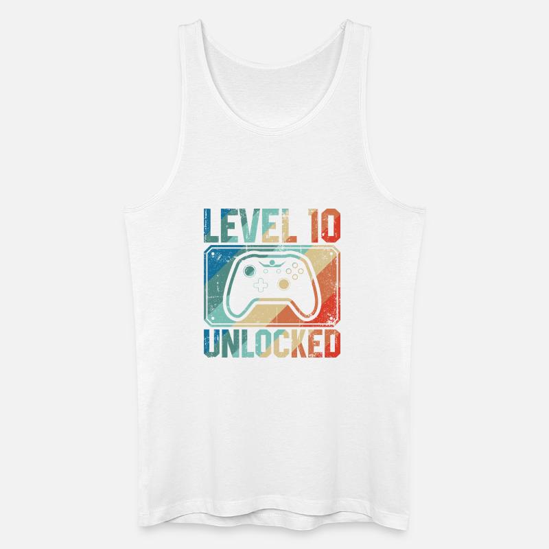 Level 10 freigeschalteter Controller - Männer Bio Tank Top - Weiß