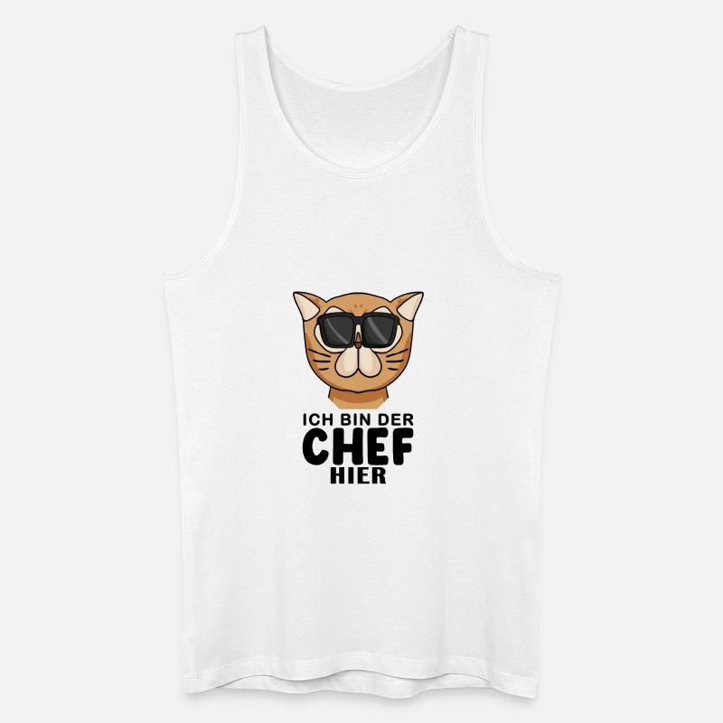 Cool Katze Perserkatze Chef Spruch - Männer Bio Tank Top - Weiß