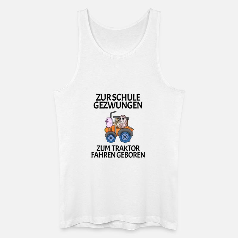 Schule Einschulung Traktor Geschenk Lustig - Männer Bio Tank Top - Weiß