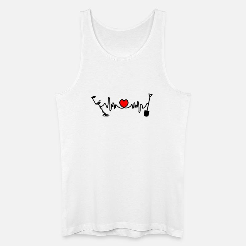 Metalldetektor-Logo mit Herzfrequenz - Männer Bio Tank Top - Weiß