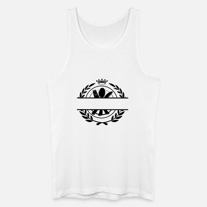 Besteckmenü-Logo mit Krone - Männer Bio Tank Top - Weiß