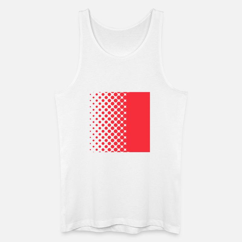 Halftone Gradient Rotes Panel - Männer Bio Tank Top - Weiß