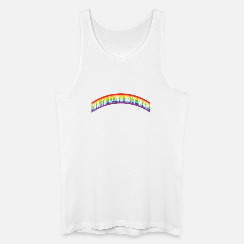 make love not war | rainbow flag - Männer Bio Tank Top - Weiß