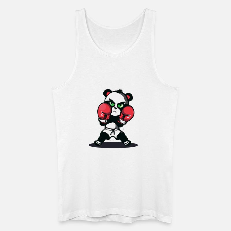 Boxender Panda im Ring - Männer Bio Tank Top - Weiß
