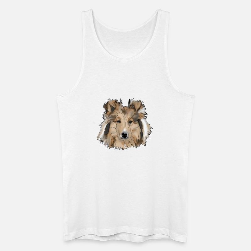 Collie - Männer Bio Tank Top - Weiß