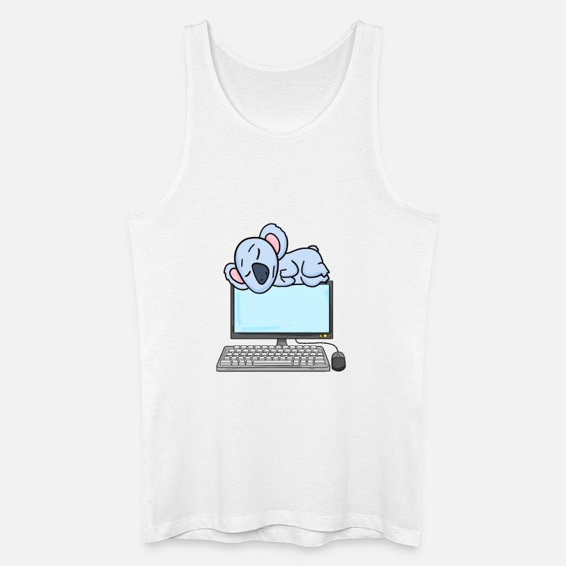Koala Computer Nerd Programmeur Cadeau - Débardeur bio Homme - blanc