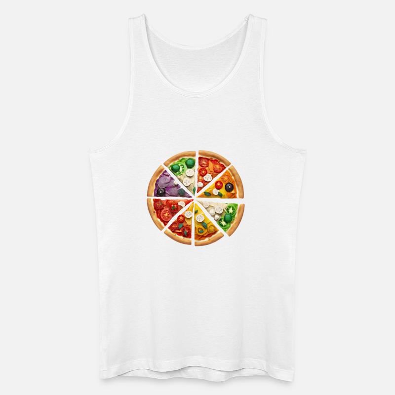 Regenbogenpizza Segmente - Männer Bio Tank Top - Weiß