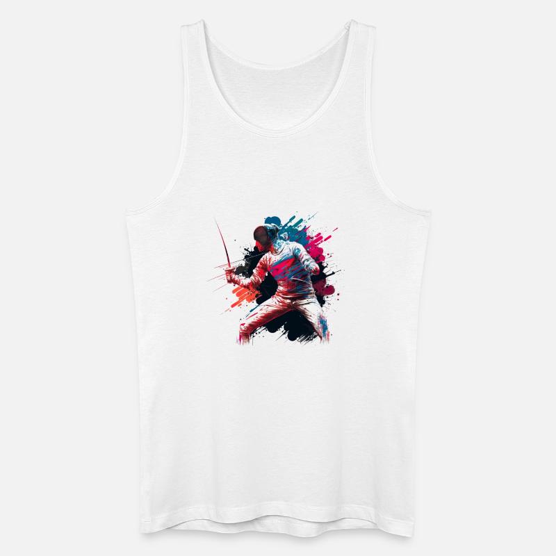 Farbexplosiver Fechter Graffiti - Männer Bio Tank Top - Weiß