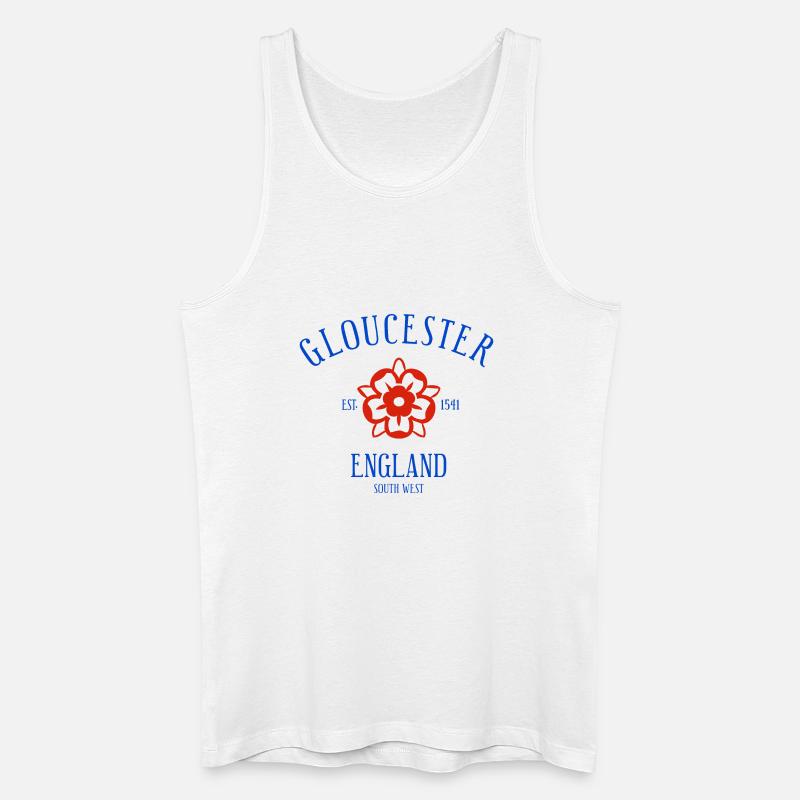 GLOUCESTER England - Männer Bio Tank Top - Weiß