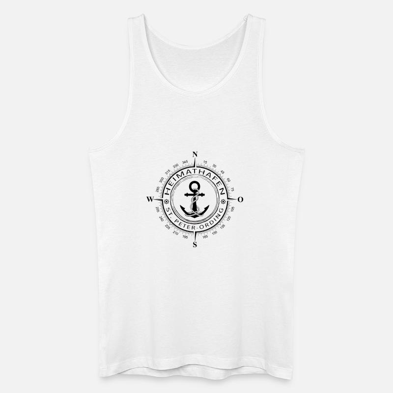 Heimathafen St Peter Ording - Männer Bio Tank Top - Weiß