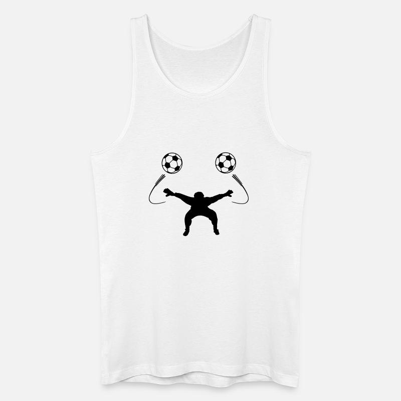 Torwart oder Torwartschattenfigur - Männer Bio Tank Top - Weiß