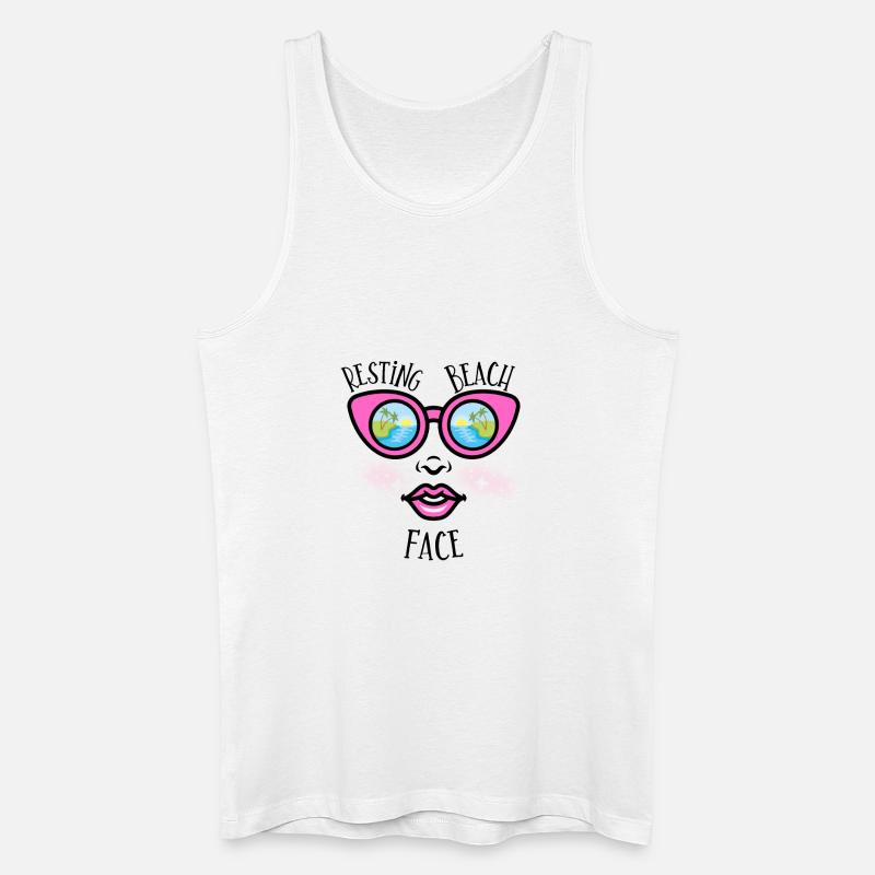 Resting Beach Face - Beach Lovers - Männer Bio Tank Top - Weiß