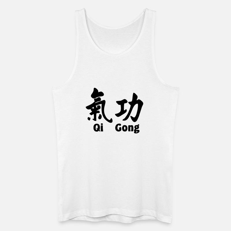 QI-Gong-Skript mit Text horizontal - Männer Bio Tank Top - Weiß