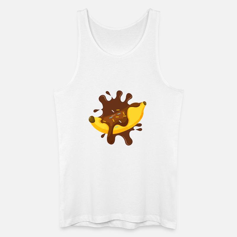 Schokolade, Schokoladenfächer, Bananensplit - Männer Bio Tank Top - Weiß