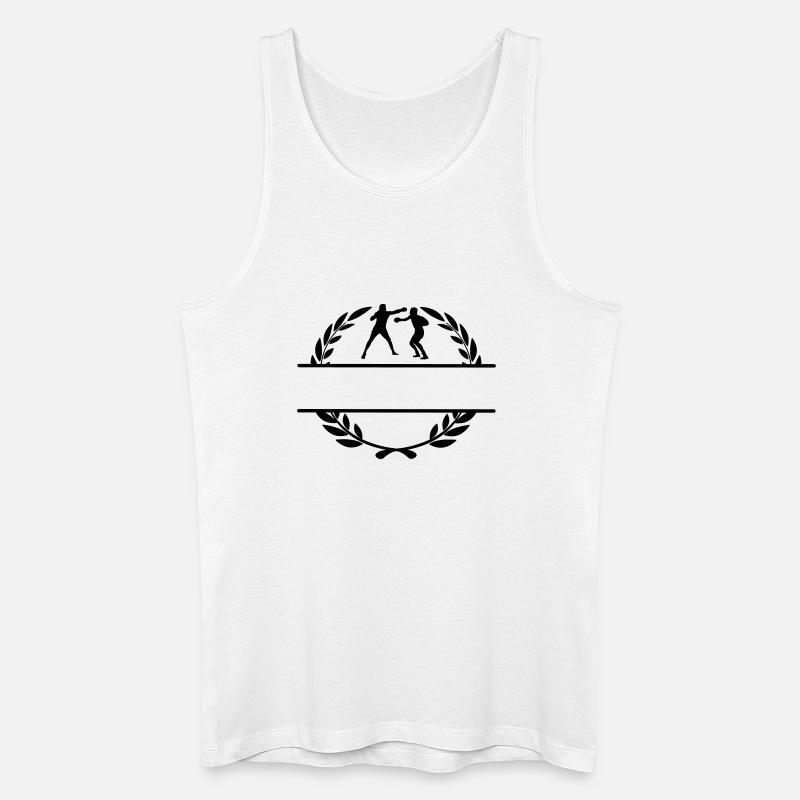 Boxer im Lorbeerkranz - Männer Bio Tank Top - Weiß