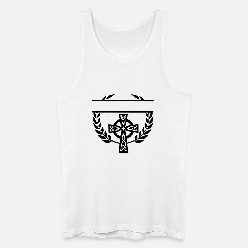 Keltisches Kreuzmonogramm - Männer Bio Tank Top - Weiß