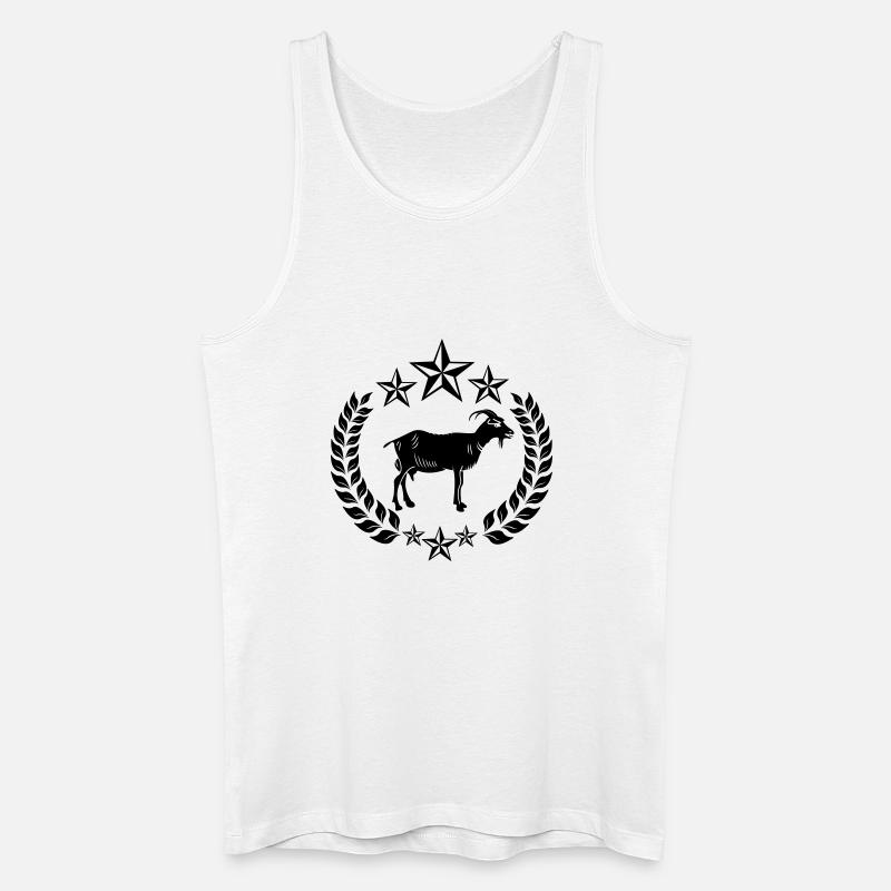 Ziege in Lorbeerkranzsternen - Männer Bio Tank Top - Weiß