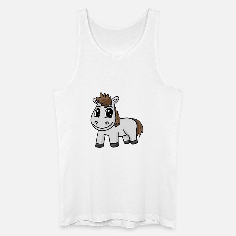 Pferd - Männer Bio Tank Top - Weiß