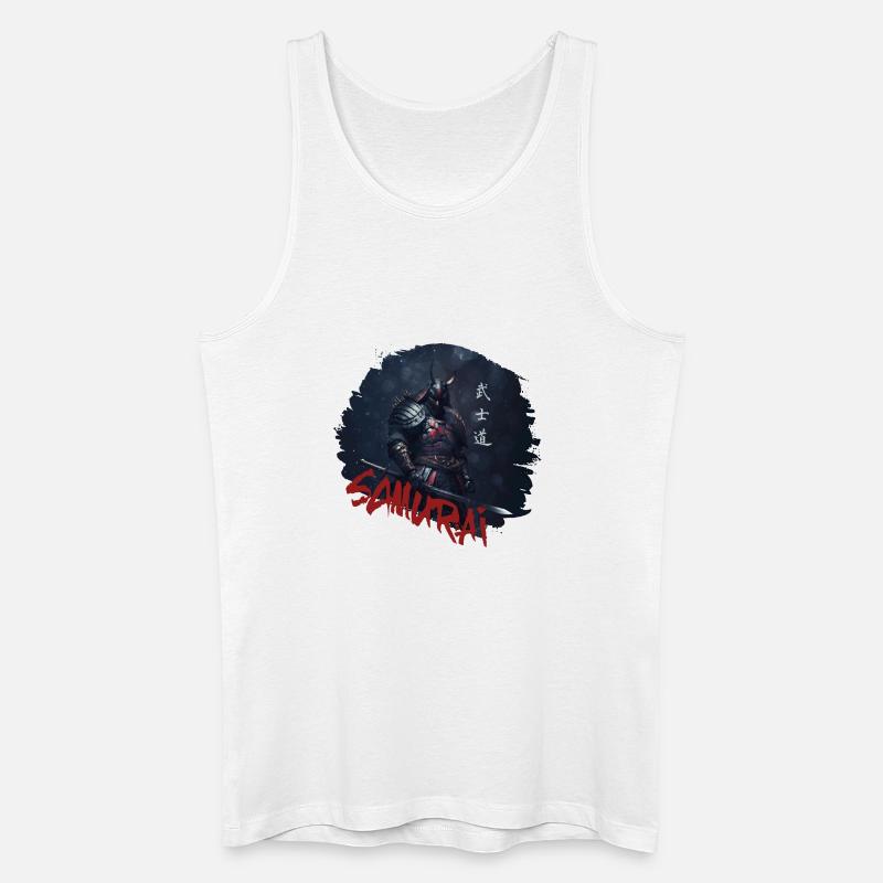 Samurai Krieger mit Katana - Männer Bio Tank Top - Weiß