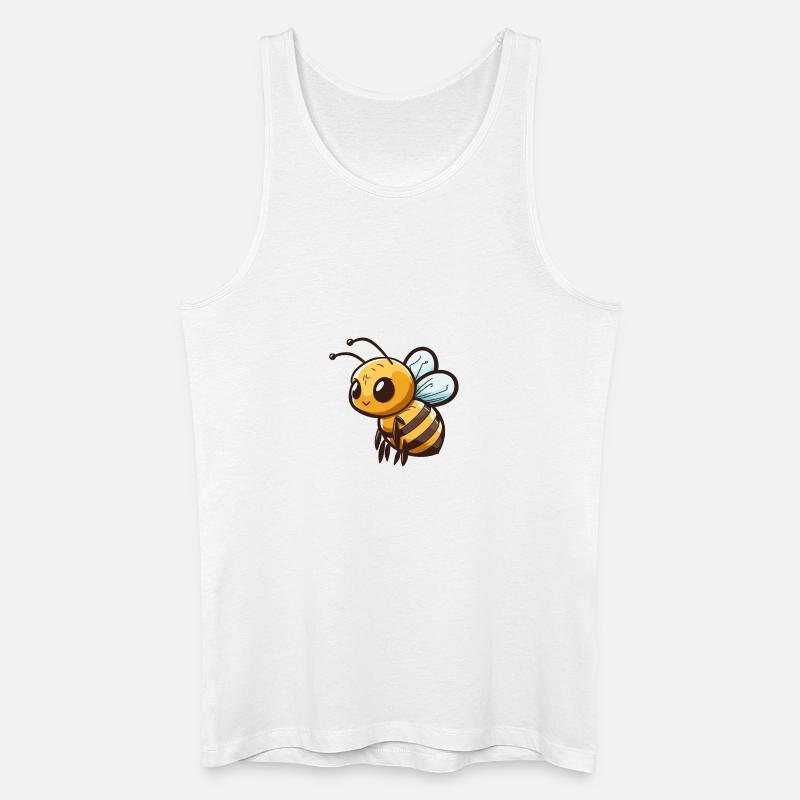 Süße Comic Biene - Männer Bio Tank Top - Weiß
