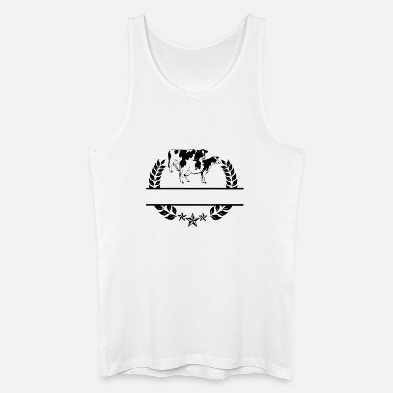 Kuh-Monogramm - Männer Bio Tank Top - Weiß