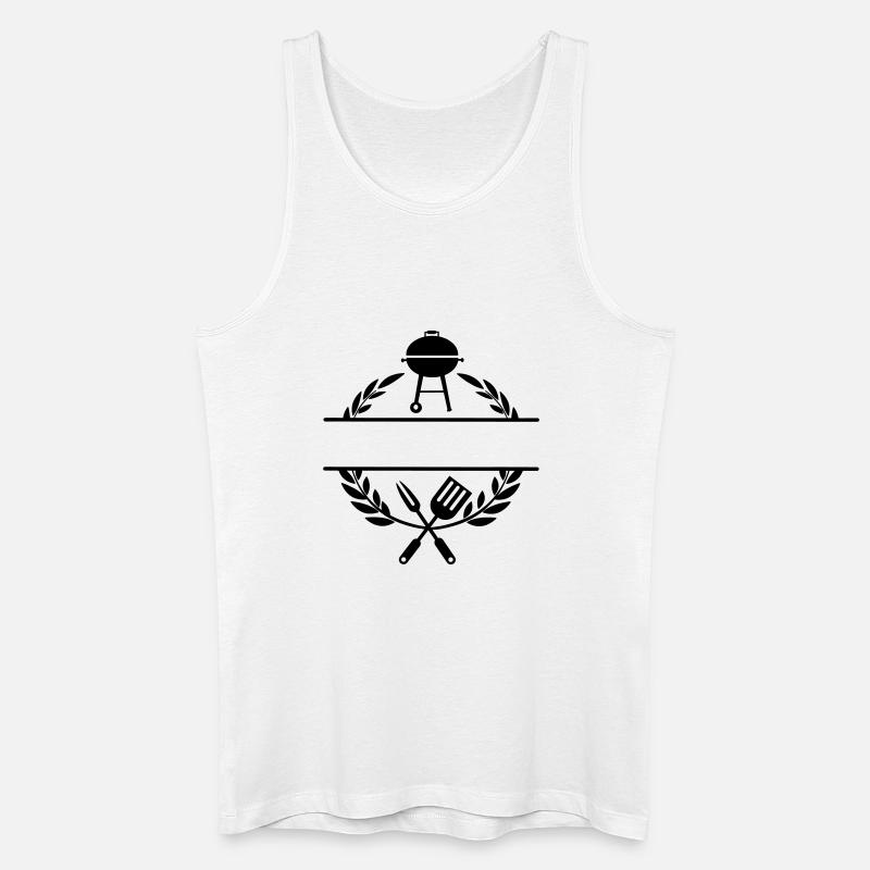 BBQ-Monogramm - Männer Bio Tank Top - Weiß