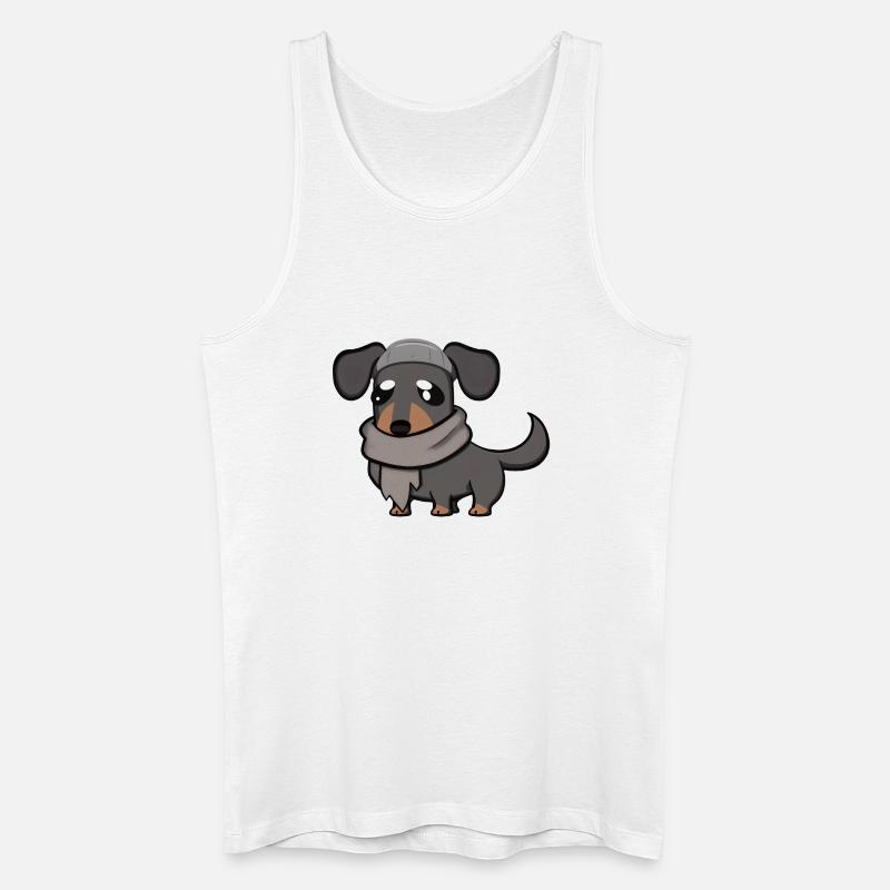 dackel grau - Männer Bio Tank Top - Weiß