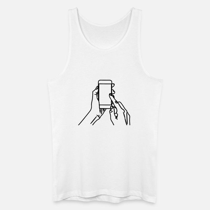 Smartphone in der Hand - Männer Bio Tank Top - Weiß