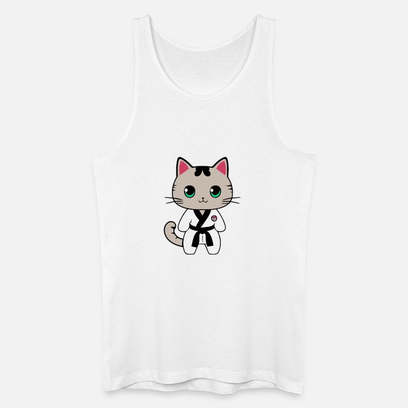 Karate Kätzchen - Männer Bio Tank Top - Weiß