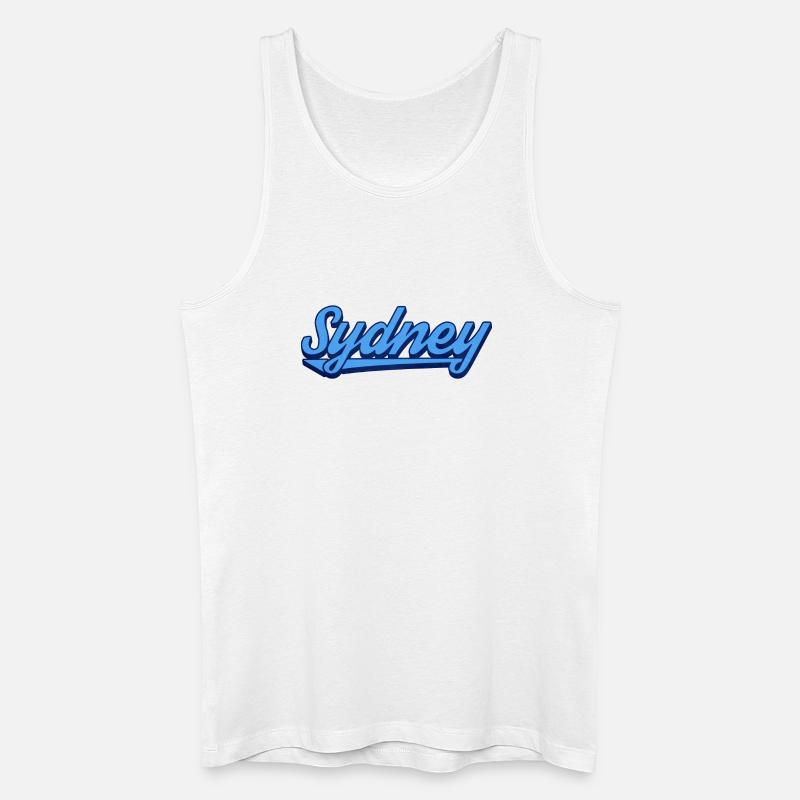 Sydney Ocean Script Logo - Männer Bio Tank Top - Weiß